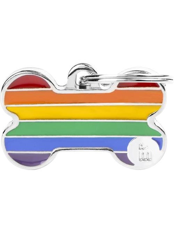 MyFamily Rainbow Small Bone ID Tag
