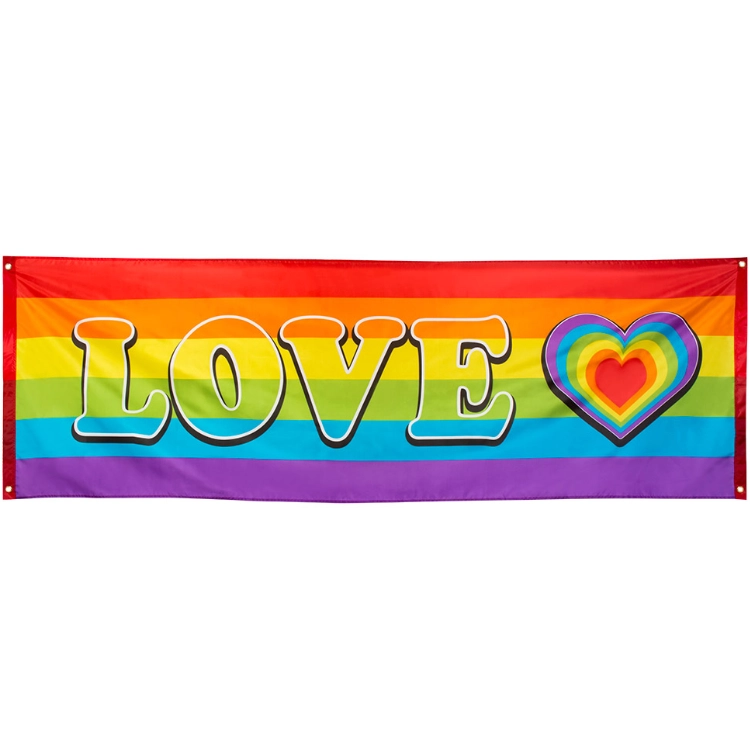 Polyester Banner Regenbogen 'Love'