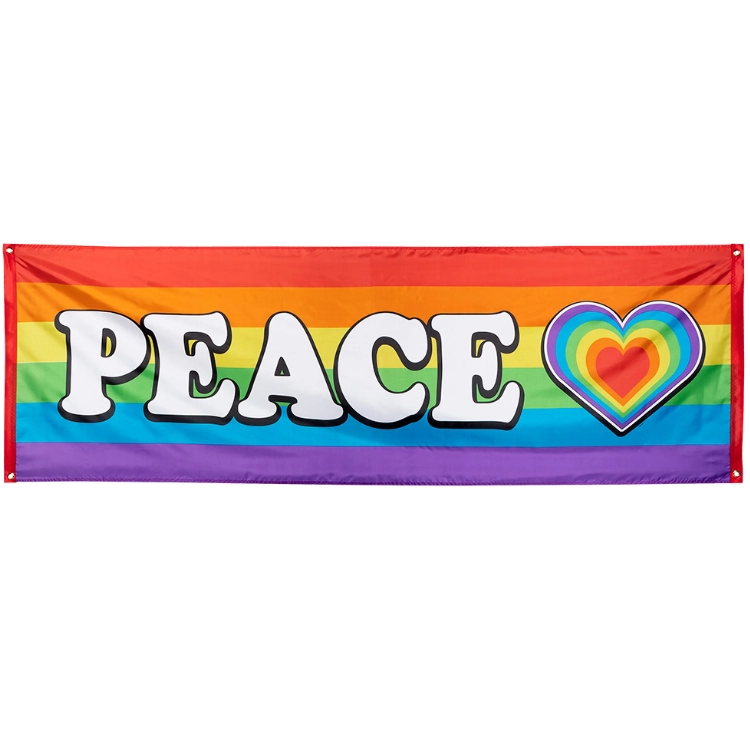 Polyester Banner Regenbogen 'Peace'