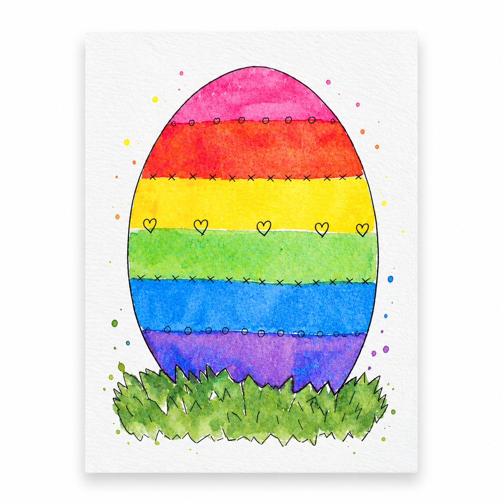 Regenbogen-Osterei Postkarte A6 – Pride Osterkarte