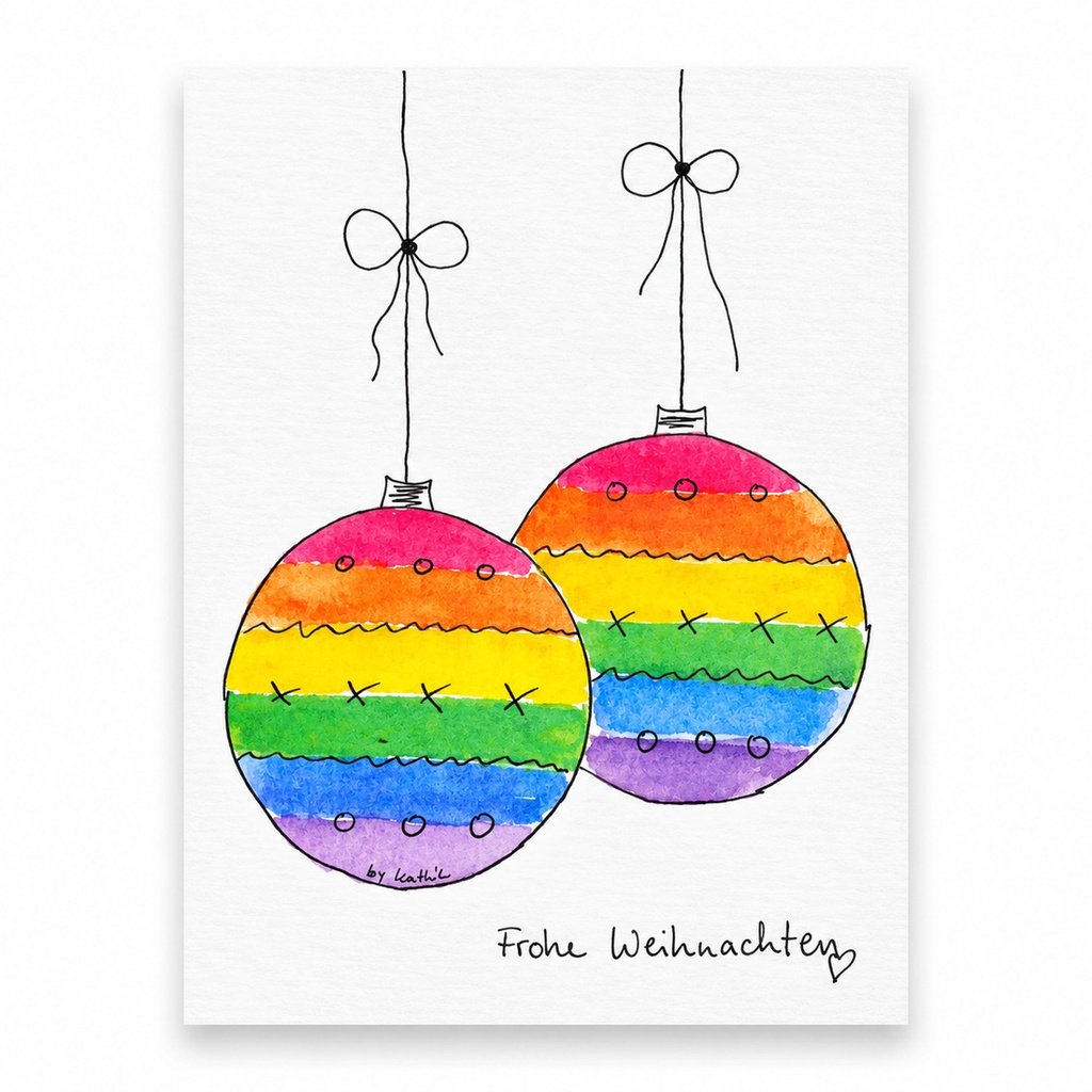 Regenbogen-Weihnachtskarte A6 «Frohe Weihnachten»