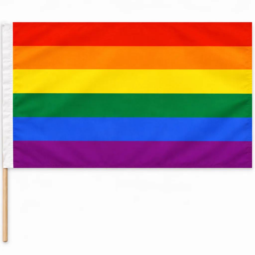 Regenbogen Stabflagge (ohne Stab) (90 x 150 cm)