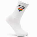 Pride Socken „Have a Gay Day“ mit Regenbogen Herz